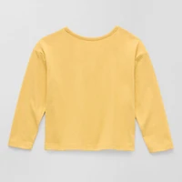Okie Dokie Toddler & Little Girls Round Neck Long Sleeve Regular Fit Graphic T-Shirt