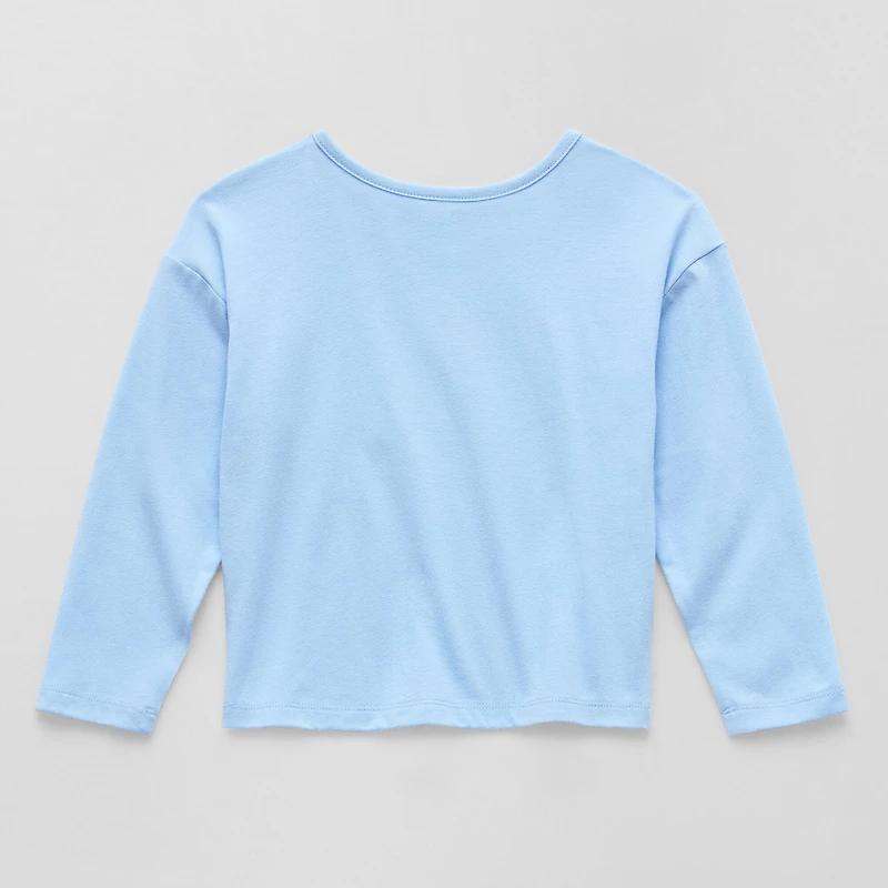 Okie Dokie Toddler & Little Girls Round Neck Long Sleeve Regular Fit Graphic T-Shirt