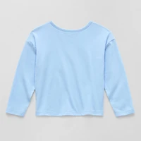 Okie Dokie Toddler & Little Girls Round Neck Long Sleeve Regular Fit Graphic T-Shirt