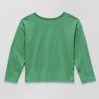 Okie Dokie Toddler & Little Girls Round Neck Long Sleeve Regular Fit Graphic T-Shirt