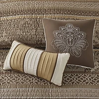 Madison Park Venetian 6-Pc Jacquard Quilt Set with Throw Pillows