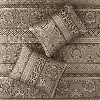 Madison Park Venetian 6-Pc Jacquard Quilt Set with Throw Pillows