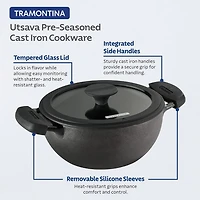 Tramontina Pre-Seasoned Cast Iron 2.3-qt. Kadai