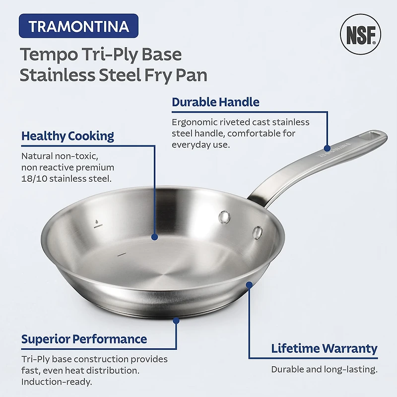 Tramontina Tempo Tri-Ply Stainless Steel 8" Frying Pan