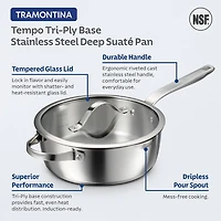 Tramontina Tempo Tri-Ply Stainless Steel 3.5-qt. Sauce Pan