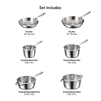Tramontina Tempo Tri-Ply Stainless Steel 10-pc. Cookware Set