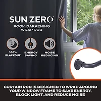 Sun Zero Blackout Wrap Around 5/8 Adjustable Curtain Rod