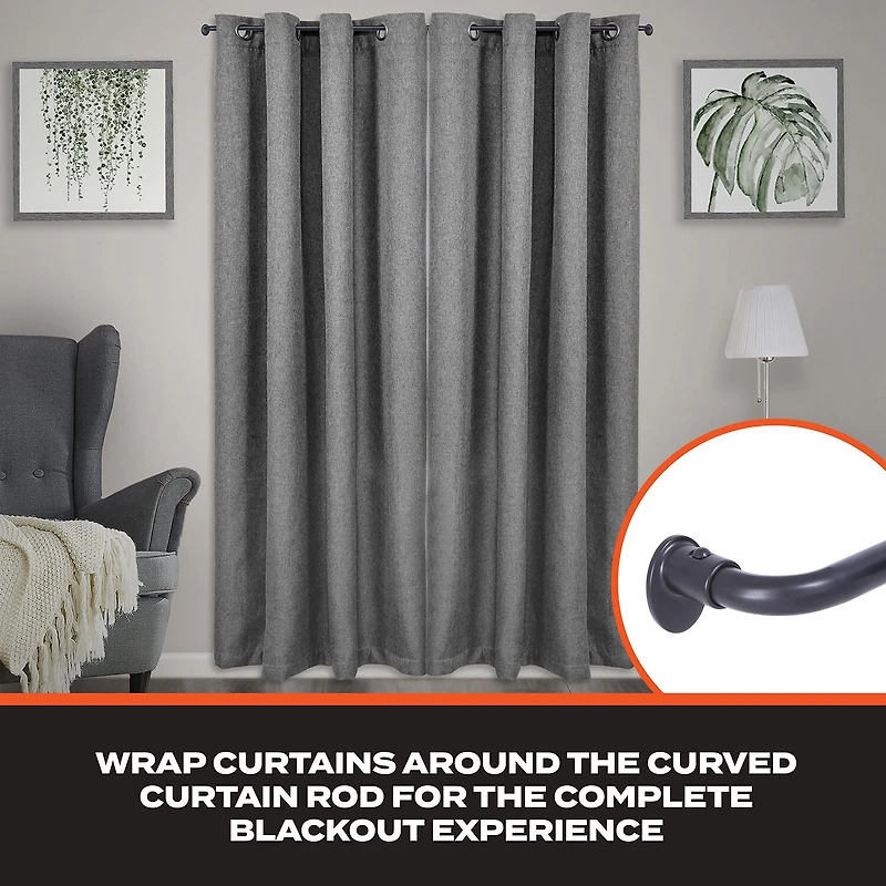 Sun Zero Blackout Wrap Around 5/8 Adjustable Curtain Rod