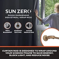 Sun Zero Room Darkening Bronn Industrial 3/4 Curtain Rod