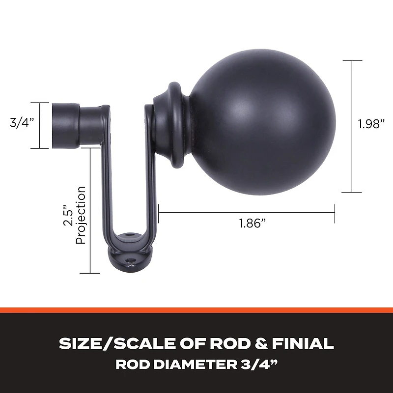 Sun Zero Room Darkening Philip 3/4 Curtain Rod