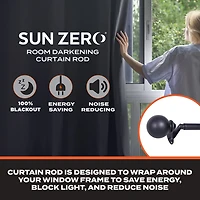 Sun Zero Room Darkening Philip 3/4 Curtain Rod