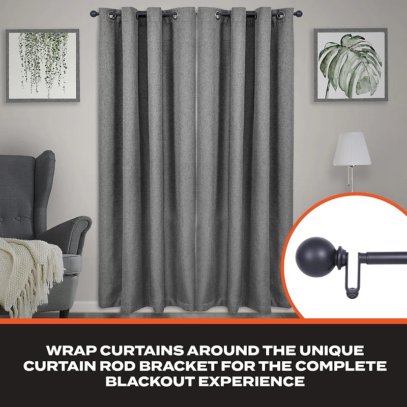 Sun Zero Room Darkening Philip 3/4 Curtain Rod