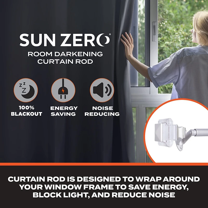 Sun Zero Faith 3/4 Adjustable Curtain Rod