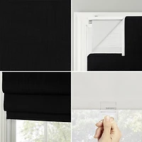 Sun Zero Pryer Energy Saving Cordless 100% Blackout Roman Shade