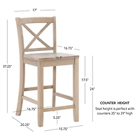 Linon Tarlton Counter Height Bar Stool