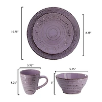 Elama Malibu Mica 16-pc. Stoneware Dinnerware Set