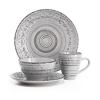 Elama Malibu Calcite 16-pc. Stoneware Dinnerware Set