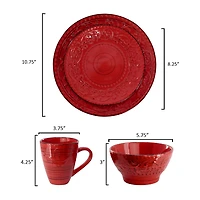 Elama Malibu Ocean Bloom 16-pc. Stoneware Dinnerware Set