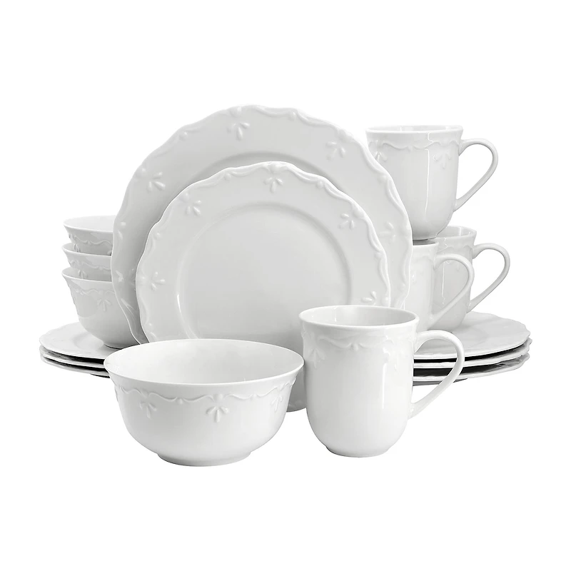 Elama Henryi 16 Piece 16-pc. Porcelain Dinnerware Set