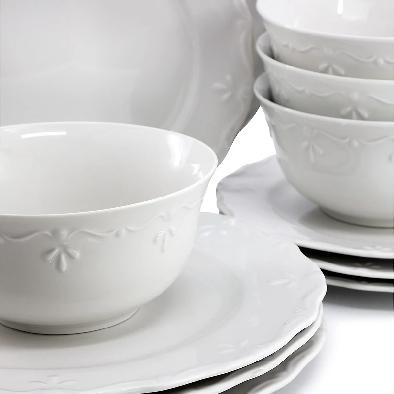 Elama Henryi 16 Piece 16-pc. Porcelain Dinnerware Set