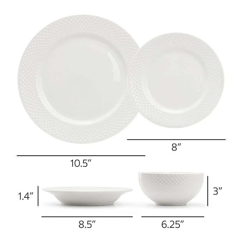 Elama Kim 16 Piece 16-pc. Porcelain Dinnerware Set