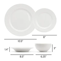 Elama Kim 16 Piece 16-pc. Porcelain Dinnerware Set