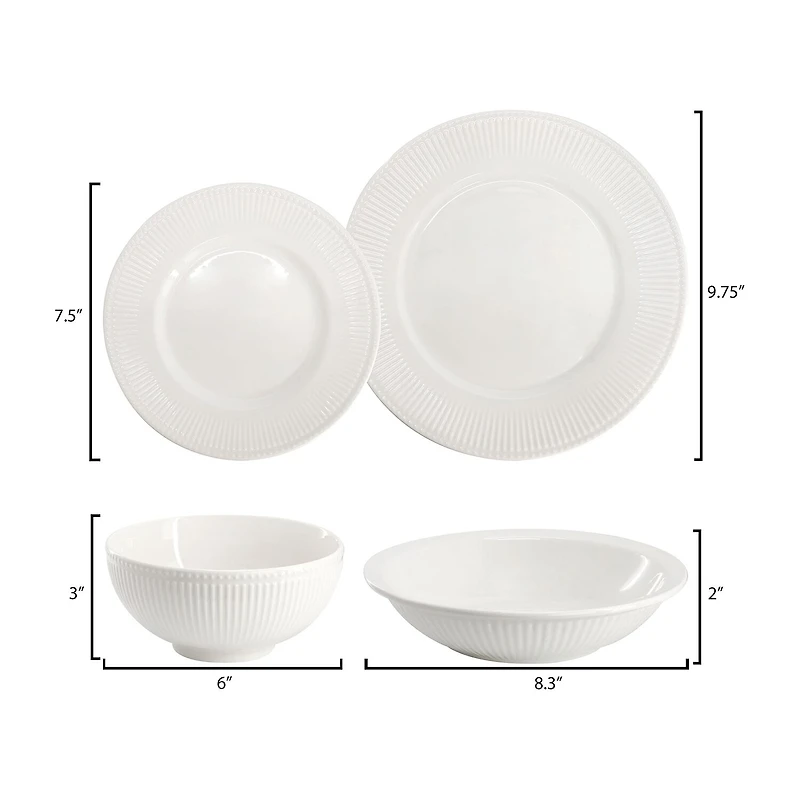 Elama Kate 16-pc. Porcelain Dinnerware Set