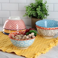 Elama Roxey 6 Piece Porcelain Salad Bowl