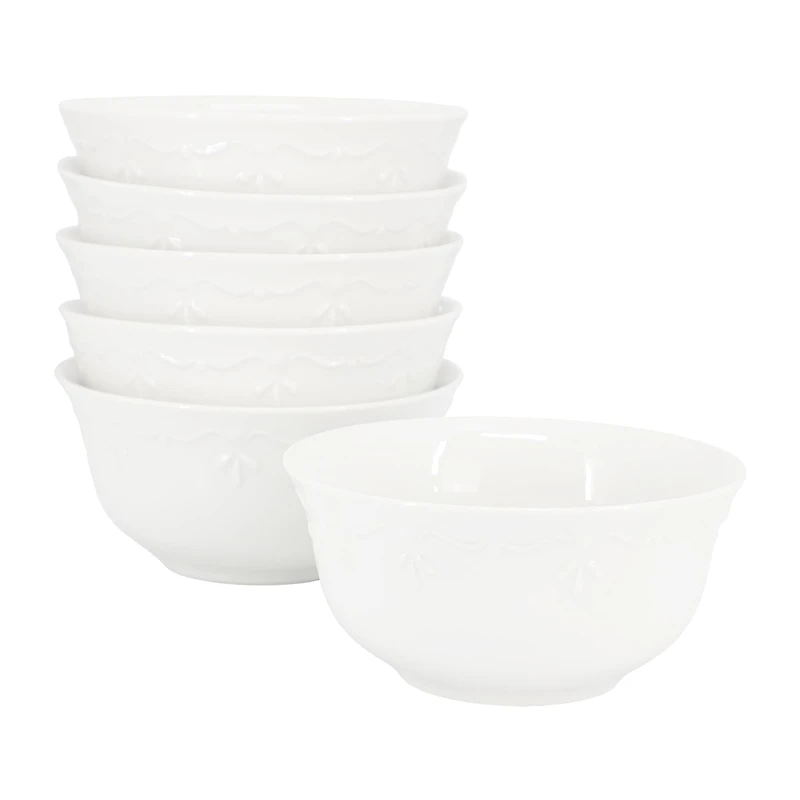 Elama Henryi 6.1 Inch 6-pc. Porcelain Salad Bowl