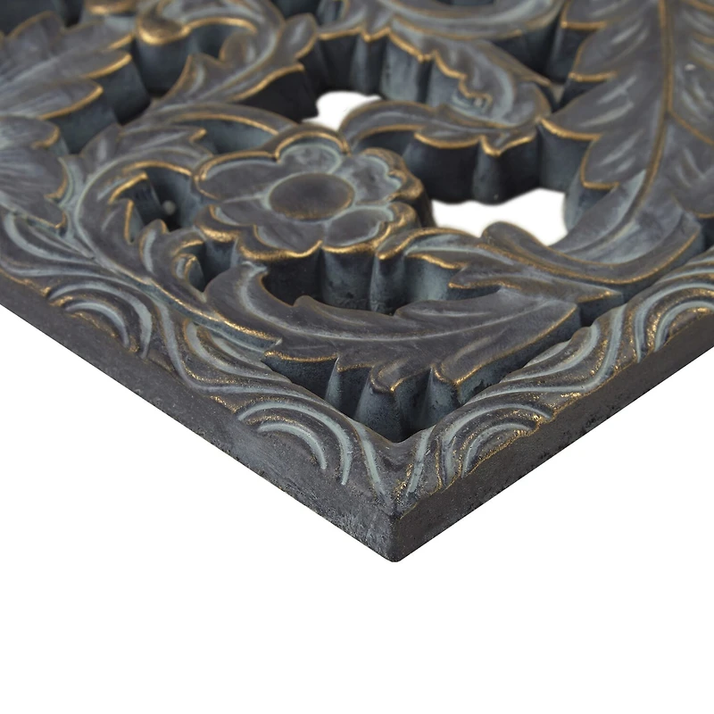 Madison Park Botanical Distressed Carved Wood 2-pc. Wall Art Set