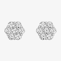 Diamond Blossom (G / Si1-Si2) 1 CT. T.W. Lab Grown White Diamond Sterling Silver 8.8mm Stud Earrings