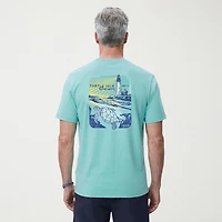 IZOD Saltwater Soft Wash Mens Crew Neck Short Sleeve Classic Fit Graphic T-Shirt