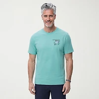 IZOD Saltwater Soft Wash Mens Crew Neck Short Sleeve Classic Fit Graphic T-Shirt