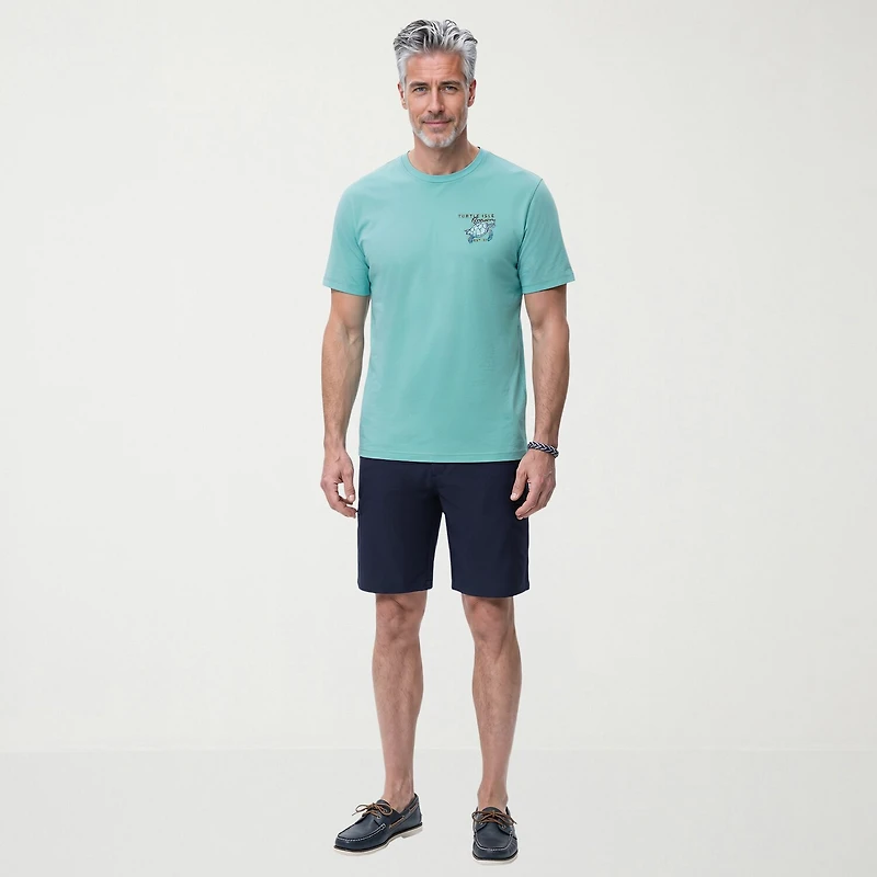 IZOD Saltwater Soft Wash Mens Crew Neck Short Sleeve Classic Fit Graphic T-Shirt