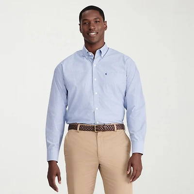 IZOD Performance Comfort Mens Long Sleeve Classic Fit Button-Down Shirt