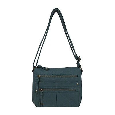 Bueno of California Elephant Washed Double Zip Crossbody Bag