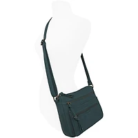 Bueno of California Elephant Washed Double Zip Crossbody Bag