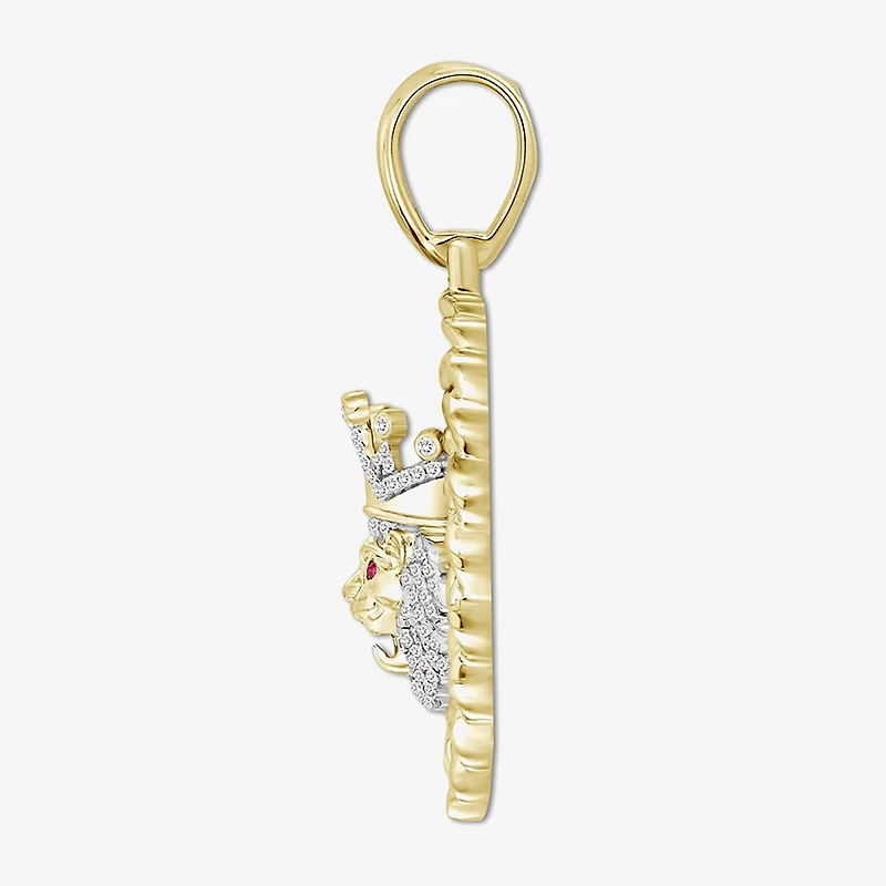 (J / I3) Mens 3/8 CT. T.W. Natural White Diamond 10K Gold Pendant