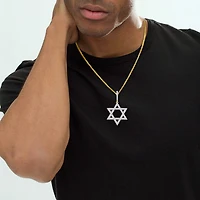 Star Of David (J / I3) Mens 3/4 CT. T.W. Natural White Diamond 10K Gold Star Pendant