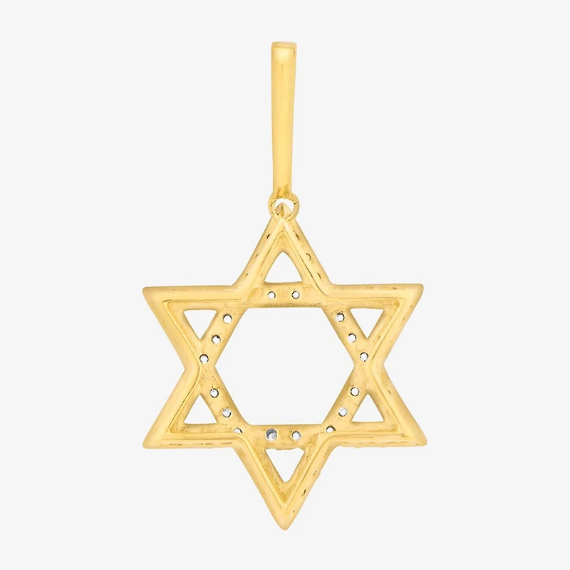 Star Of David (J / I3) Mens 3/4 CT. T.W. Natural White Diamond 10K Gold Star Pendant