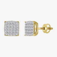 (J / I3) 1 CT. T.W. Natural White Diamond 10K Gold 10mm Stud Earrings