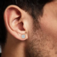 (J / I3) 3/4 CT. T.W. Natural White Diamond 10K Gold 8.7mm Oval Stud Earrings