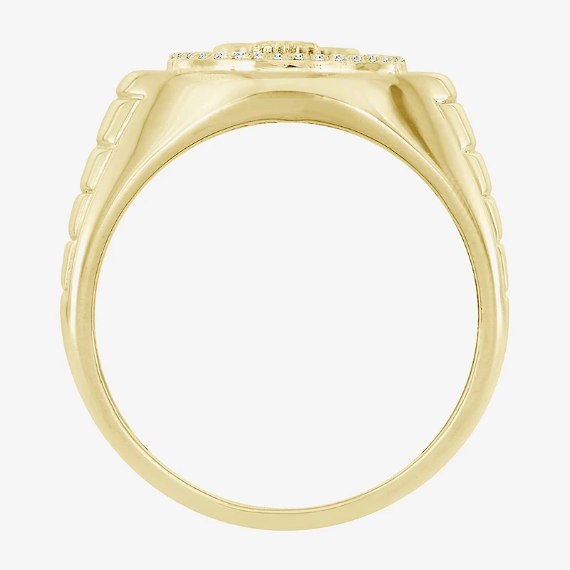 (I / I2) Mens 1/2 CT. T.W. Natural White Diamond 10K Gold Cocktail Ring