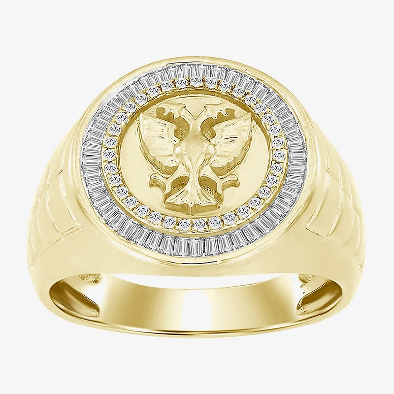 (I / I2) Mens 1/2 CT. T.W. Natural White Diamond 10K Gold Cocktail Ring