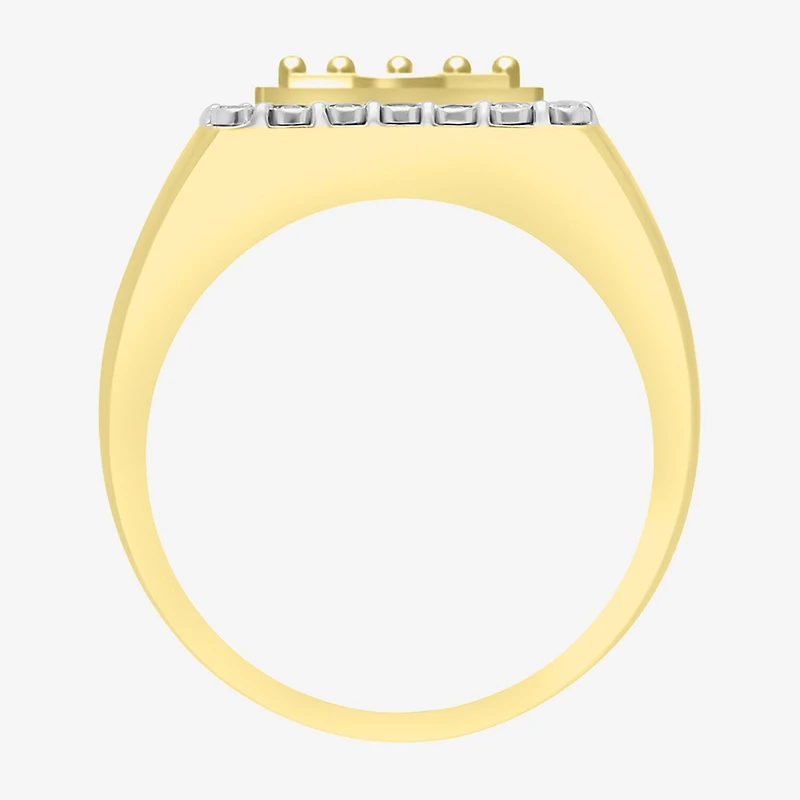 (J / I3) Mens 1/4 CT. T.W. Natural White Diamond 10K Gold Cocktail Ring