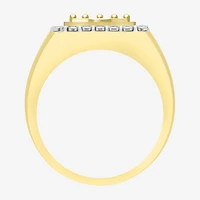 (J / I3) Mens 1/4 CT. T.W. Natural White Diamond 10K Gold Cocktail Ring