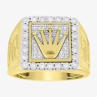 (J / I3) Mens 1/4 CT. T.W. Natural White Diamond 10K Gold Cocktail Ring