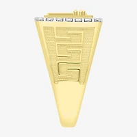 (J / I3) Mens 1/4 CT. T.W. Natural White Diamond 10K Gold Cocktail Ring