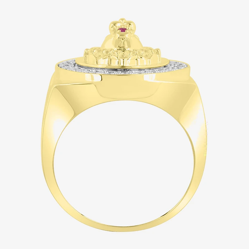 (J / I3) Mens 1/4 CT. T.W. Natural White Diamond 10K Gold Cocktail Ring