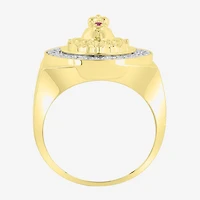 (J / I3) Mens 1/4 CT. T.W. Natural White Diamond 10K Gold Cocktail Ring